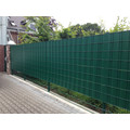 PVC Strip Tarpaulin Screen with 2D Welded Double Wire Fence Panels for Germany Poland Europe market